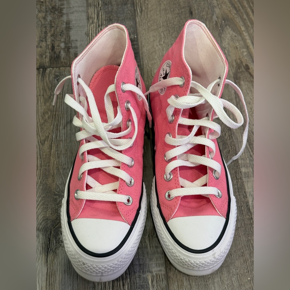 Converse Pink and White High-Tops
